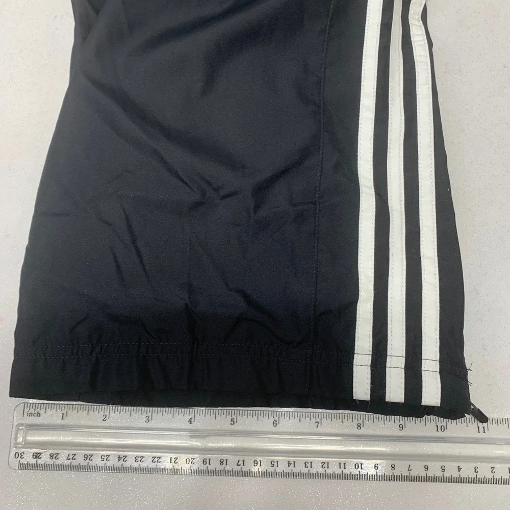 Vintage Adidas Track Pants  Men 2X Black White 3 Stripe  Ankle Zip Y2K Retro